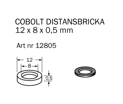 Shims-bricka 12 x 8 x 0.5mm - 2