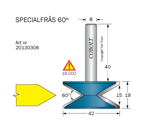 Profilfräs L=15, 60 grader