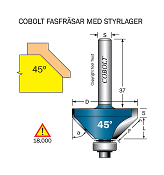 Fasfräs 45° L=6 D=25 S=8