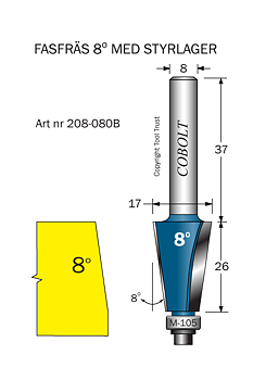 Fasfräs 8° L=26 D=17 S=8