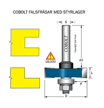 Falsfräs L=10 F=13.5 D=41 S=8 SL=42