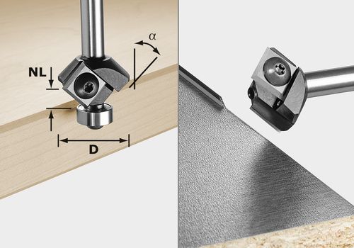 Festool Fasfräs med vändskär S8 HW 45° D27 12x12 KL