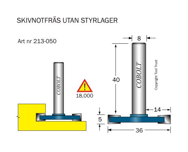 Skivnotfräs L=5 D=36 S=8 - 2