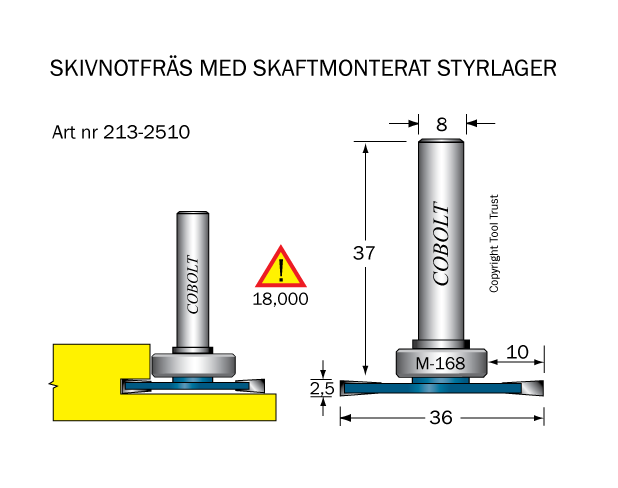 Skivnotfräs L=2.5 F=10 D=36 S=8 - 2