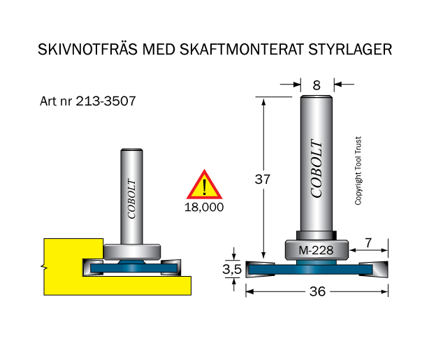 Skivnotfräs L=3.5 F=7 D=36 S=8 - 2
