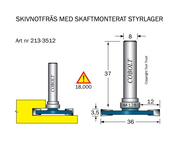 Skivnotfräs L=3.5 F=12 D=36 S=8 - 2