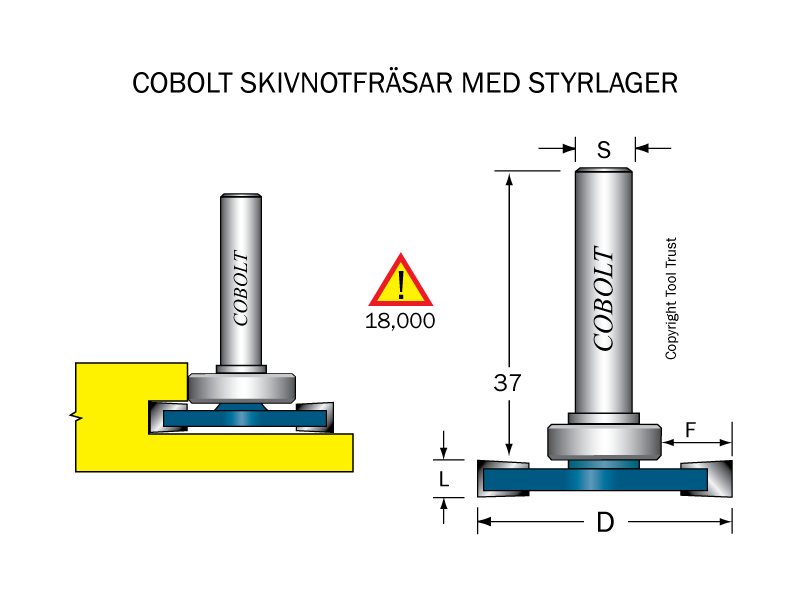 Skivnotfräs L=4 F=6 D=36 S=8