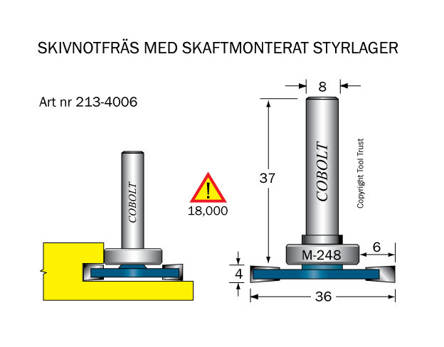 Skivnotfräs L=4 F=6 D=36 S=8 - 2