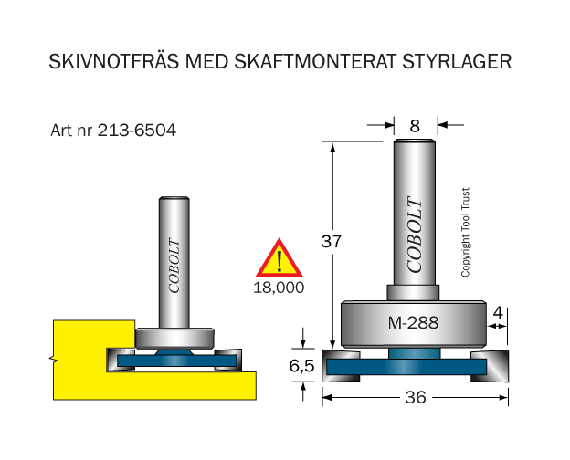 Skivnotfräs L=6.5 F=4 D=36 S=8 - 2