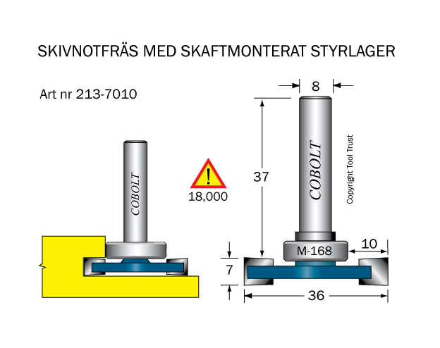 Skivnotfräs L=7 F=10 D=36 S=8 - 2