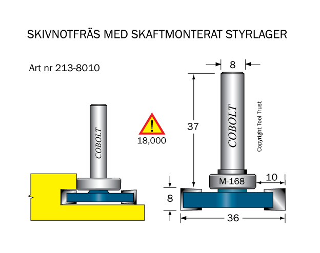 Skivnotfräs L=8 F=10 D=36 S=8 - 2
