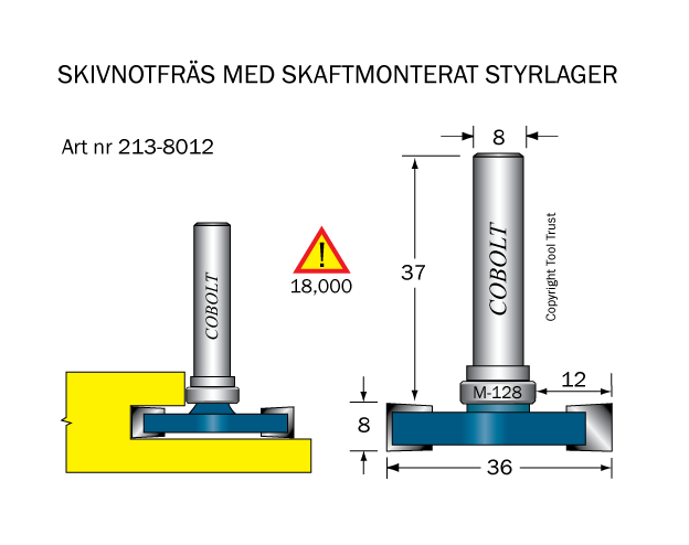 Skivnotfräs L=8 F=12 D=36 S=8 - 2