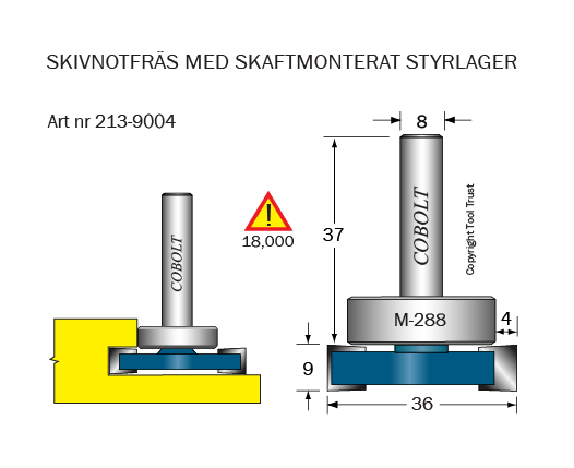 Skivnotfräs L=9 F=4 D=36 S=8 - 2