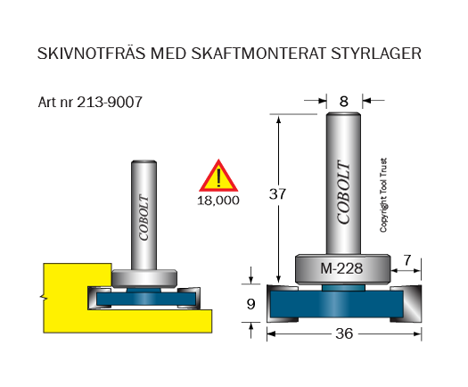 Skivnotfräs L=9 F=7 D=36 S=8 - 2