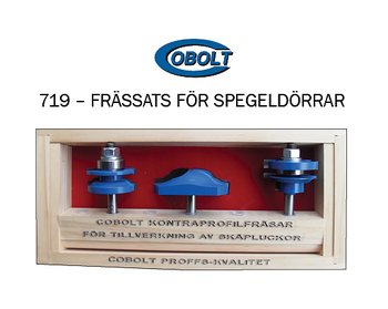 Cobolt frässats för spegeldörrar