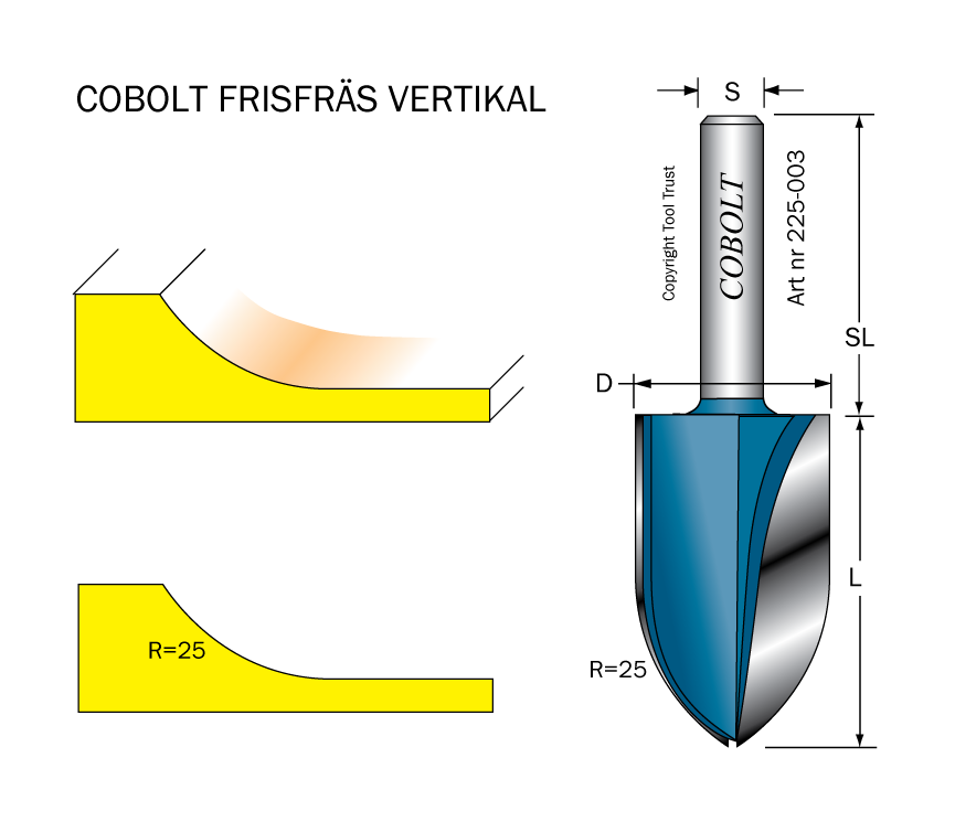 Frisfräs D=26mm, L=42mm