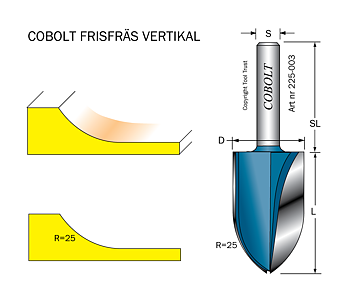 Frisfräs D=26mm, L=42mm
