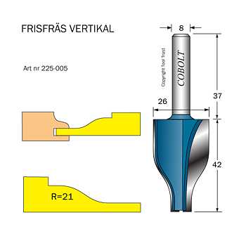 Frisfräs R=21 D=26 L=42 S=8