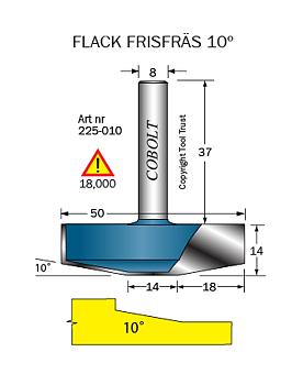 Frisfräs 10° D=50 L=14 S=8