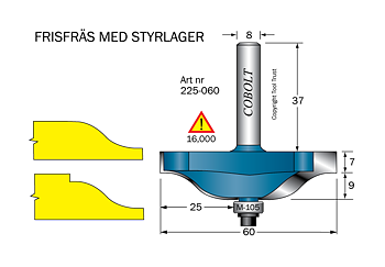 Frisfräs D=60 F=25 L=17 S=8