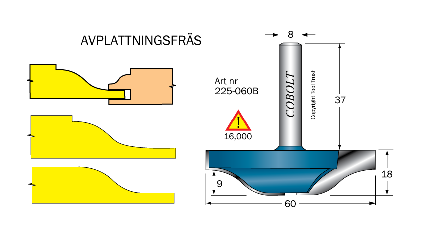 Frisfräs D=60 R=17 L=16 S=8