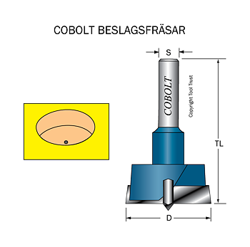 HM Beslagsfräs D=26 TL=57 S=8