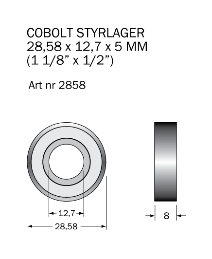 Kullager 28.58 x 12.7 mm - 2