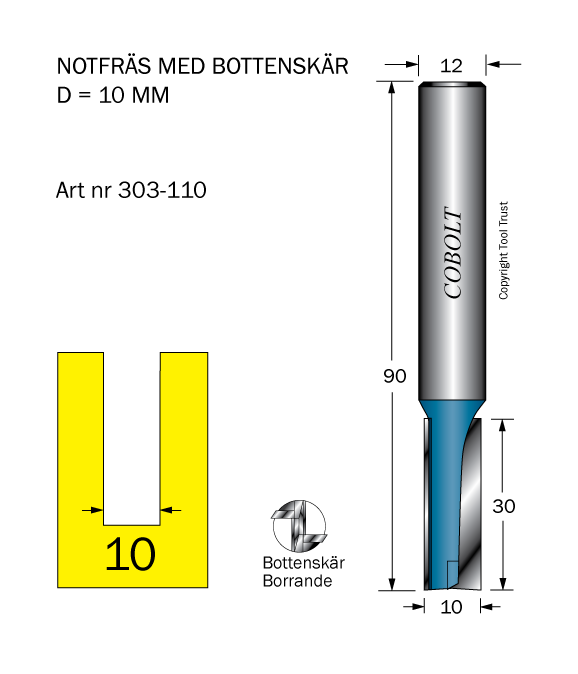 Notfräs D=10 L=30 TL=90 S=12 - 2