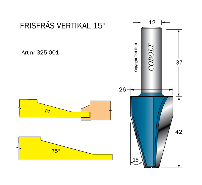 Frisfräs D=26mm, L=42mm