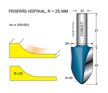 Frisfräs D=26mm, L=42mm