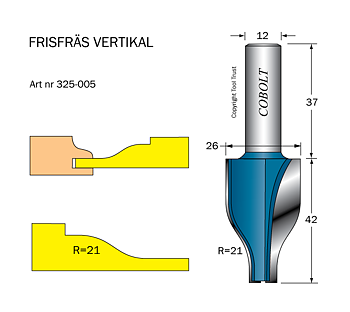 Frisfräs D=26, L=42, S=12