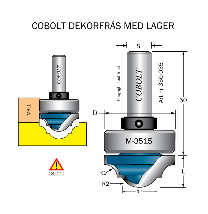 Spegeldekorfräs D=35