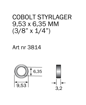 Kullager 9.53 x 6.35 mm (3/8" x 1/4") - 2
