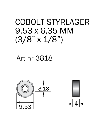 Kullager 9.53 x 3.18 mm - 2