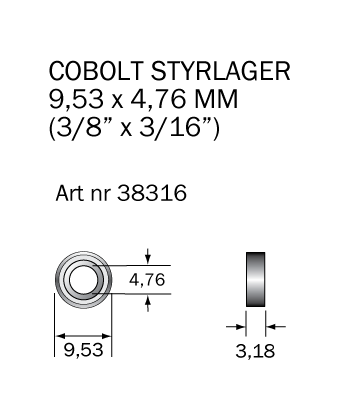 Kullager 9.53 x 4.76 mm - 2