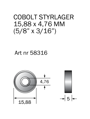 Kullager 15.88 x 4.76 mm - 2