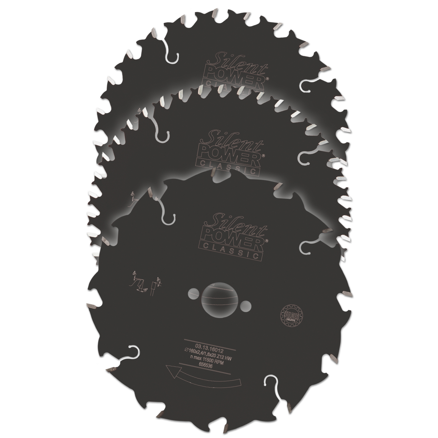 Cirkelsågblad SILENT-POWER® Classic Set 3 styck 