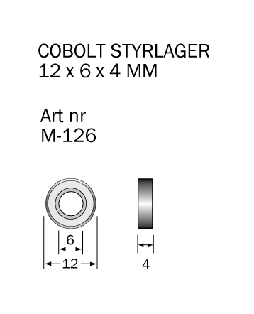 M-126 Kullager 12 x 6 x 4 mm - 2
