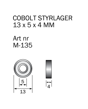M-135 Kullager 13 x 5 x 4 mm - 2