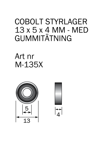 M-135X Kullager 13 x 5 x 4 mm - 2