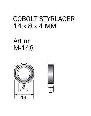M-148 Kullager 14 x 8 x 4 mm - 2