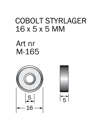 M-165 Kullager 16 x 5 x 5 mm - 2