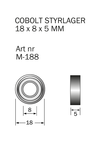 M-188 Kullager 18 x 8 x 5 mm - 2