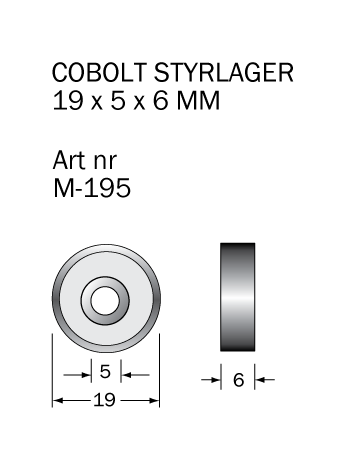 M-195 Kullager 19 x 5 x 6 mm - 2