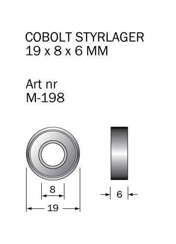 M-198 Kullager 19 x 8 x 6 mm - 2