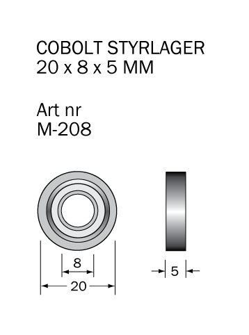 M-208 Kullager 20 x 8 x 5 mm - 2
