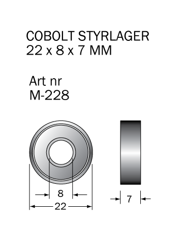 M-228 Kullager 22 x 8 x 7 mm - 2