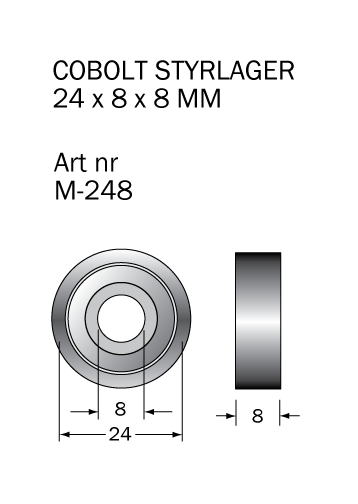 M-248 Kullager 24 x 8 x 8 mm - 2