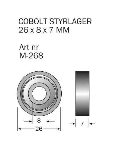 M-268 Kullager 26 x 8 x 7 mm - 2