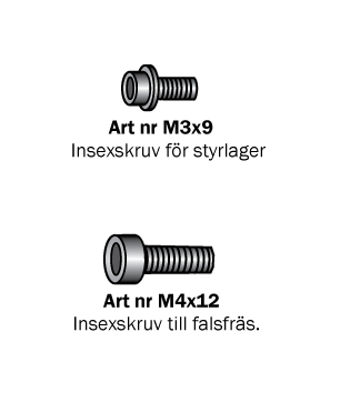 Insexskruv M3x9mm till styrlager